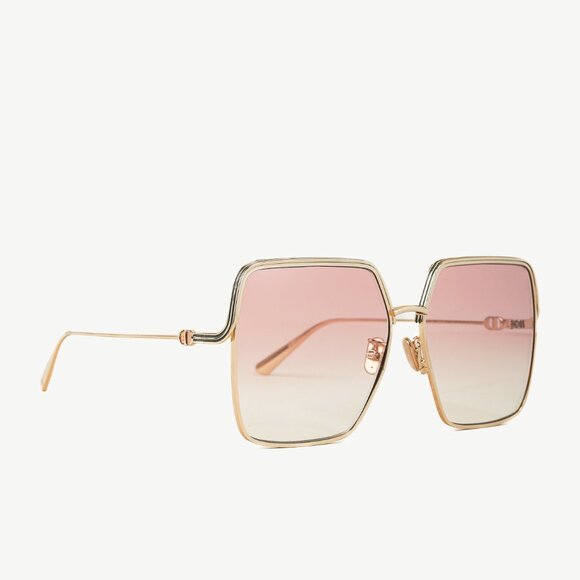 Christian Dior EverDior S1U Gold-Tone Square Sunglasses - Picture 1 of 11